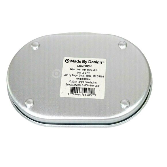 Set of 2 Made By Design Soap Dish Aluminum Silver Bath Bathroom 3.3" x 5" NEW - Picture 5 of 7